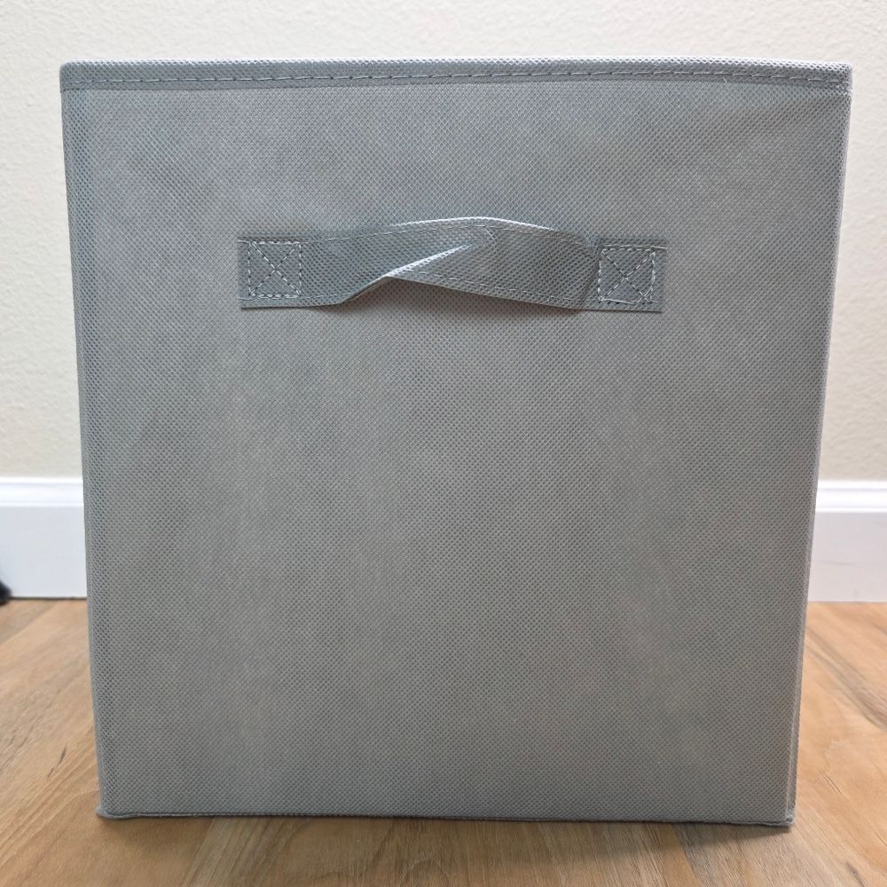 🔸️Gray Canvas Dual Handle Collapsible Storage Bin Set of 4 - Picture 9 of 12